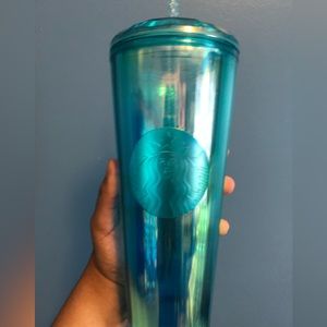 Starbucks dome tinker turquiose dome lid clear